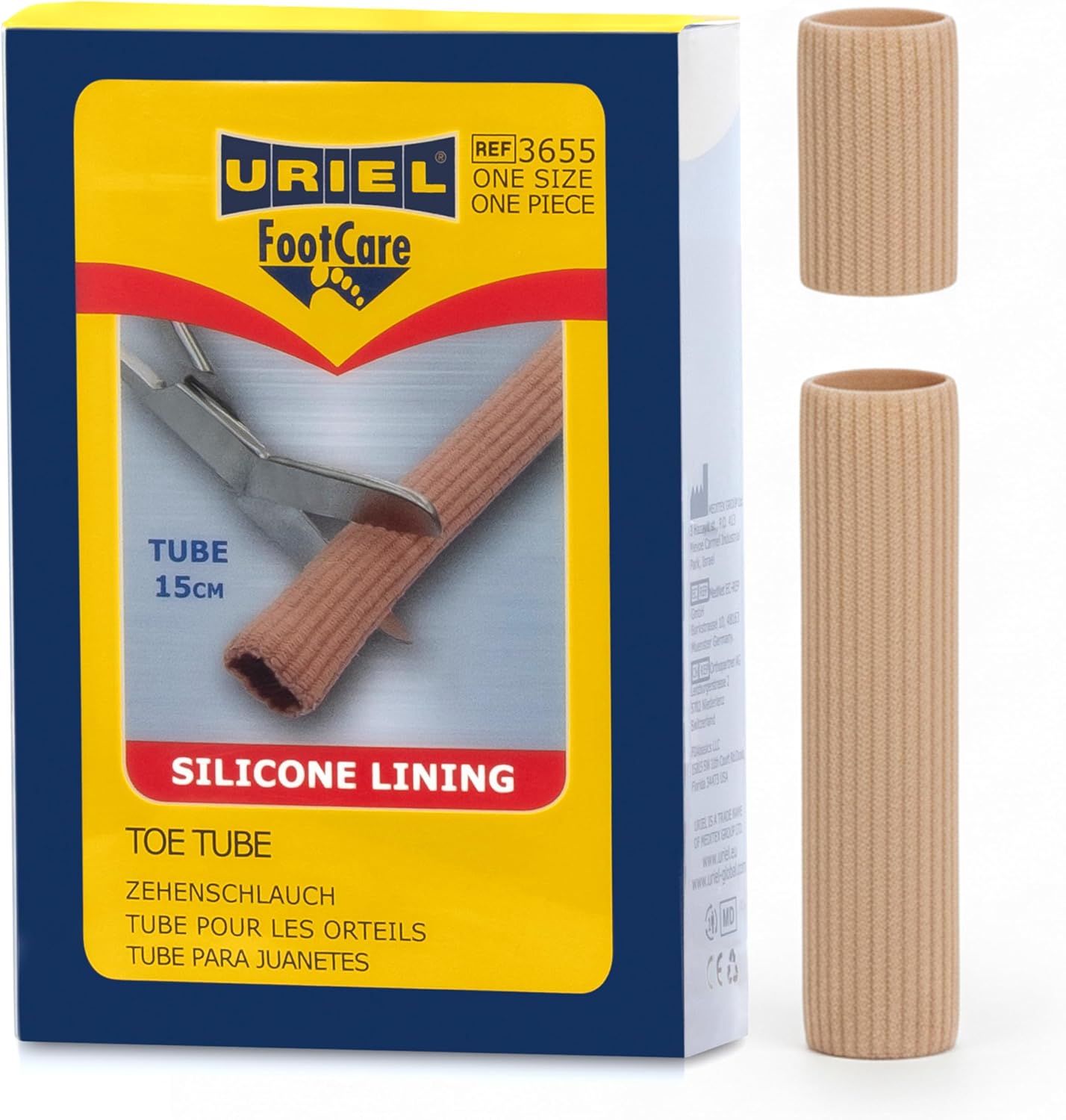 URIEL Silicone Toe Sleeves – Cuttable Toe Cushions for Corns, Calluses, Blisters and Ingrown Nails – Soft Protective Tubes for Comfortable Everyday Wear