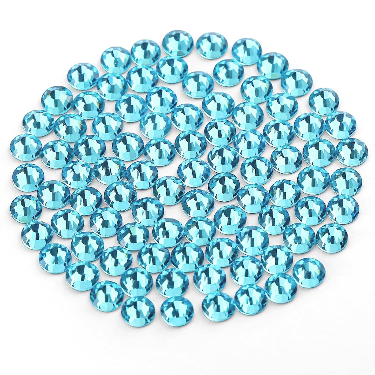 Novani Crystal Rhinestones, Flatback Loose Gemstones 1440pcs Glass Rhinestones for Clothes Shoes Crafts Makeup Nail Art and DIY Decorations(SS8, Aquamarine)