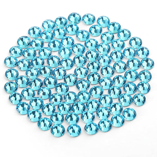 Novani Crystal Rhinestones, Flatback Loose Gemstones 1440pcs Glass Rhinestones for Clothes Shoes Crafts Makeup Nail Art and DIY Decorations(SS6, Aquamarine)