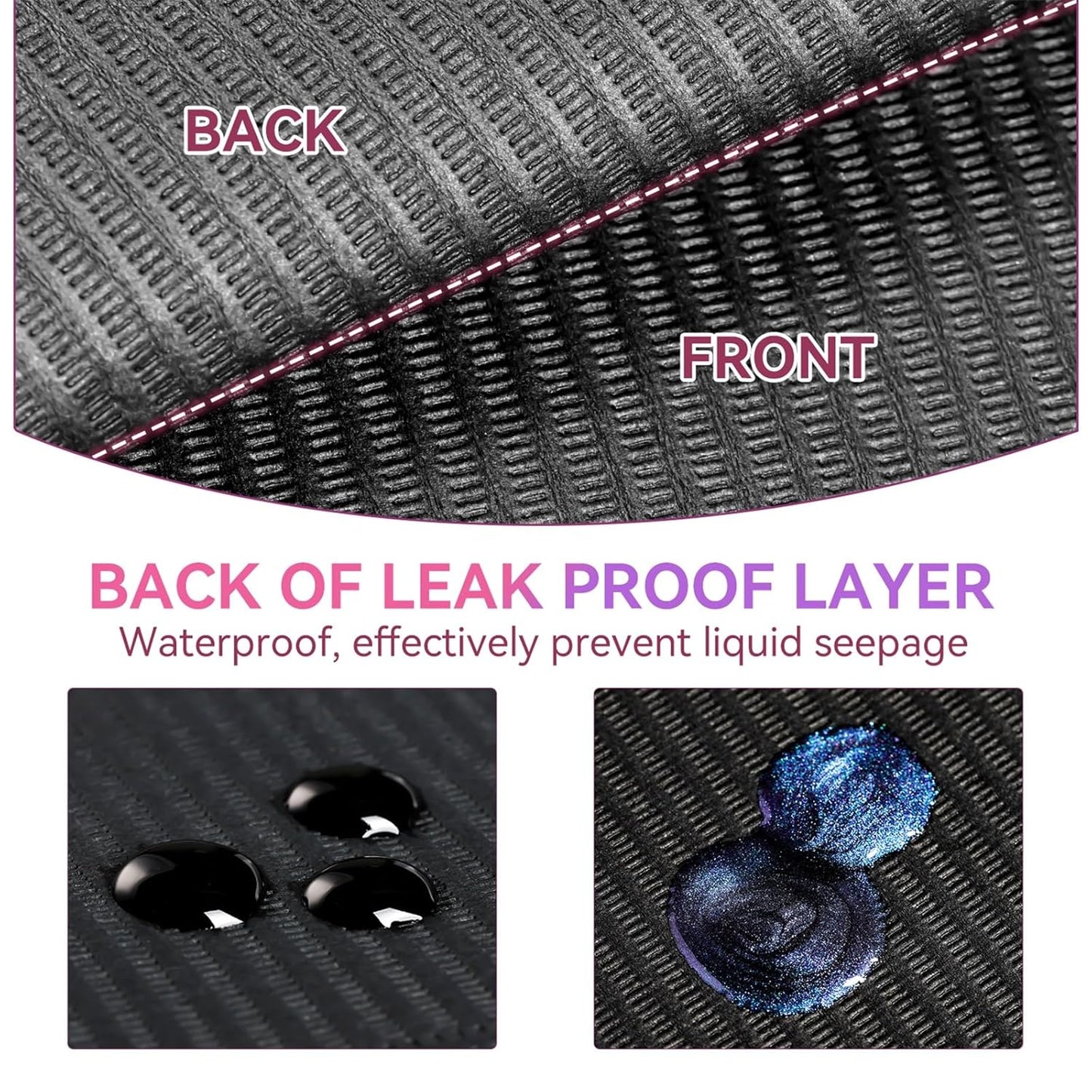 Makartt Disposable Nail Mats: 20 Pcs Fordable Nail Paper Towels for Table Acrylic Practice Sheet 3 Ply Waterproof Nail Art Table Mats Clean Pads for Salon Manicure Tattoo Black