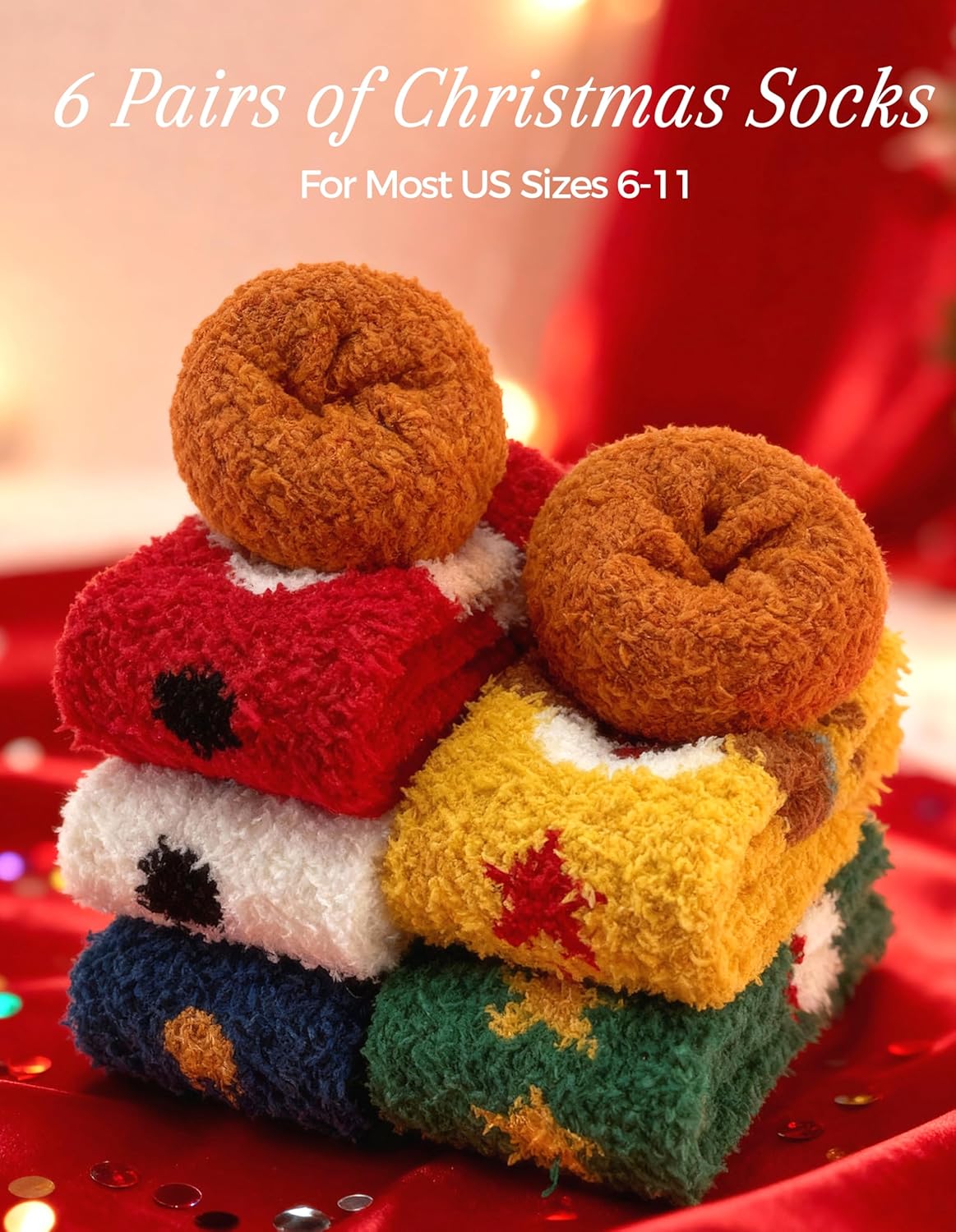 TEHOOK Warm & Cozy Gifts for Women, Stocking Stuufers, Fluffy Fuzzy Plush Sleeping Slipper Socks - Soft Warm Fabric