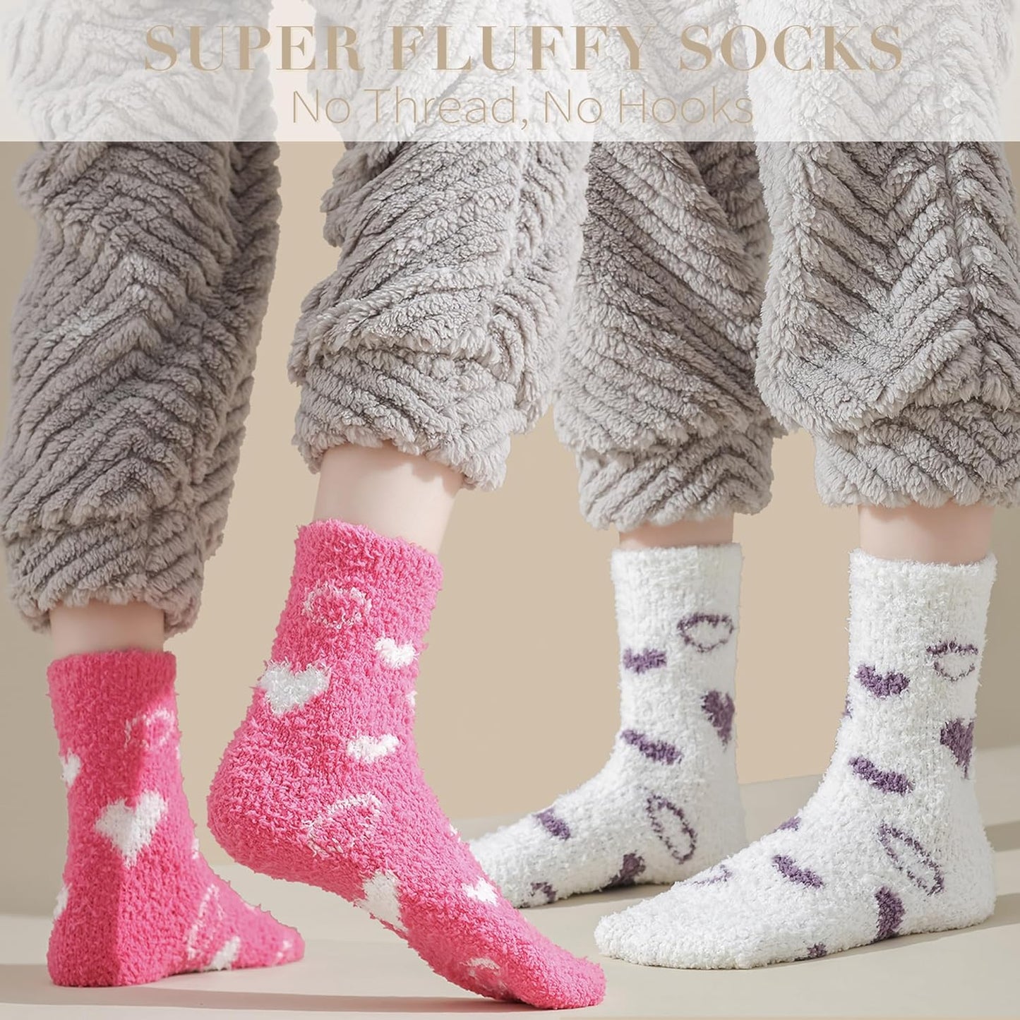 TEHOOK Warm & Cozy Gifts for Women, Stocking Stuufers, Fluffy Fuzzy Plush Sleeping Slipper Socks - Soft Warm Fabric