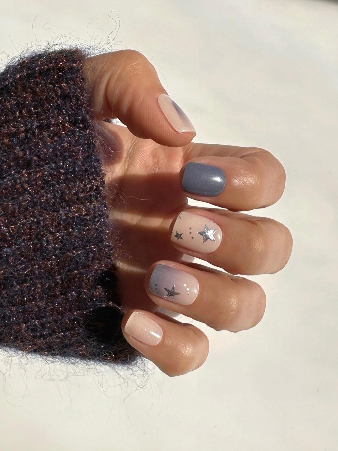 NOVA, Female Founded, Semi Cured Gel Nail Strips (Stargazer) - The 10 Minute Manicure. Salon-Quality, Easy to Apply & Remove - Incl. Nail File & Wooden Stick (Stargazer)