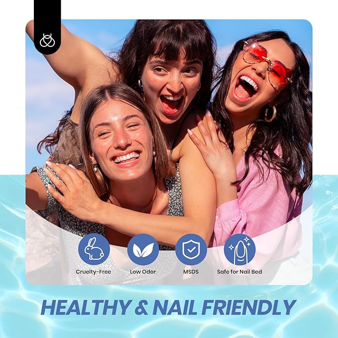 Beetles Jelly Gel Nail Polish Set, 6 Summer Colors Milky White Blue Green Turquoise Shimmer Translucent Sheer Color Gel Polish Kit Soak off Uv Nail Concealer Bubble Splash Series Gift for Women