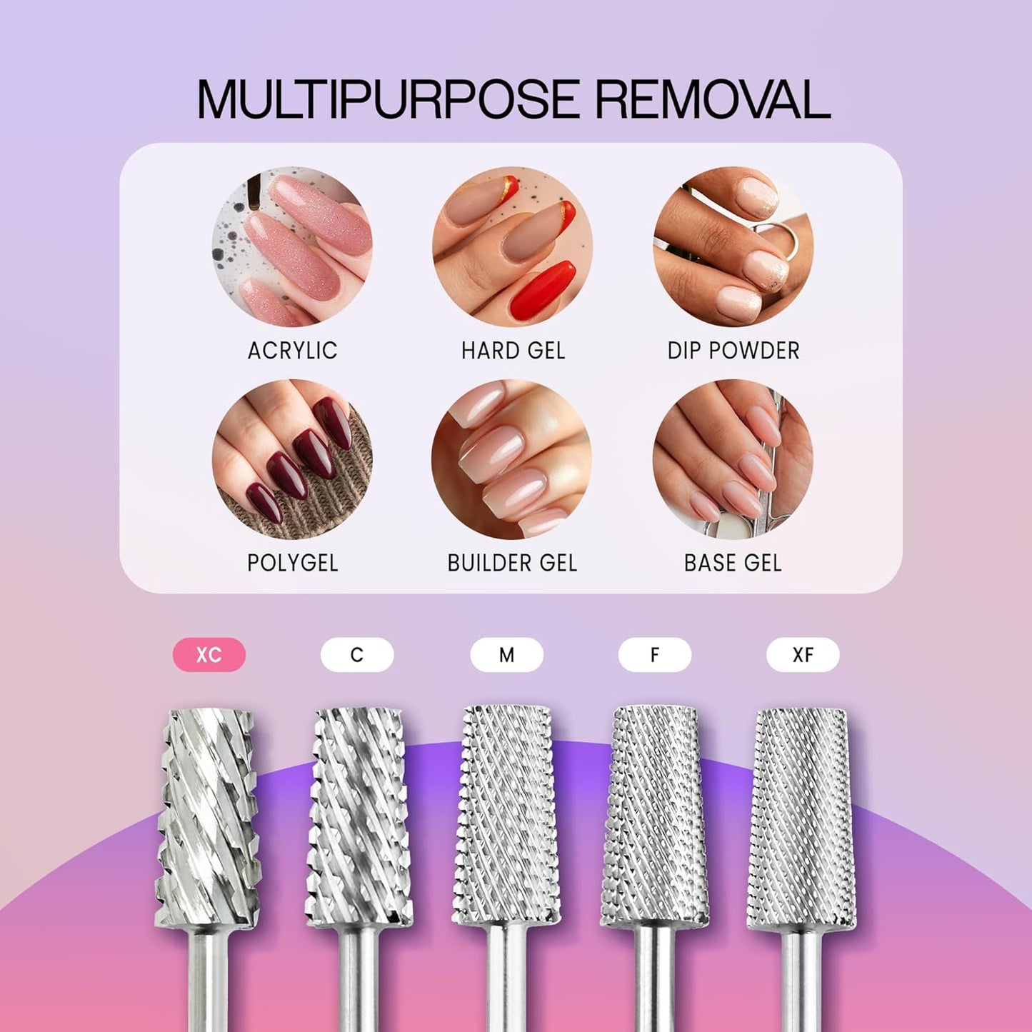 PANA Tapered Barrel Carbide 3/32" Shank Size - (Silver, Extra Coarse Grit) - Fast remove Acrylic or Hard Gel Nail Drill Bit for Manicure Pedicure Salon Professional or Beginner