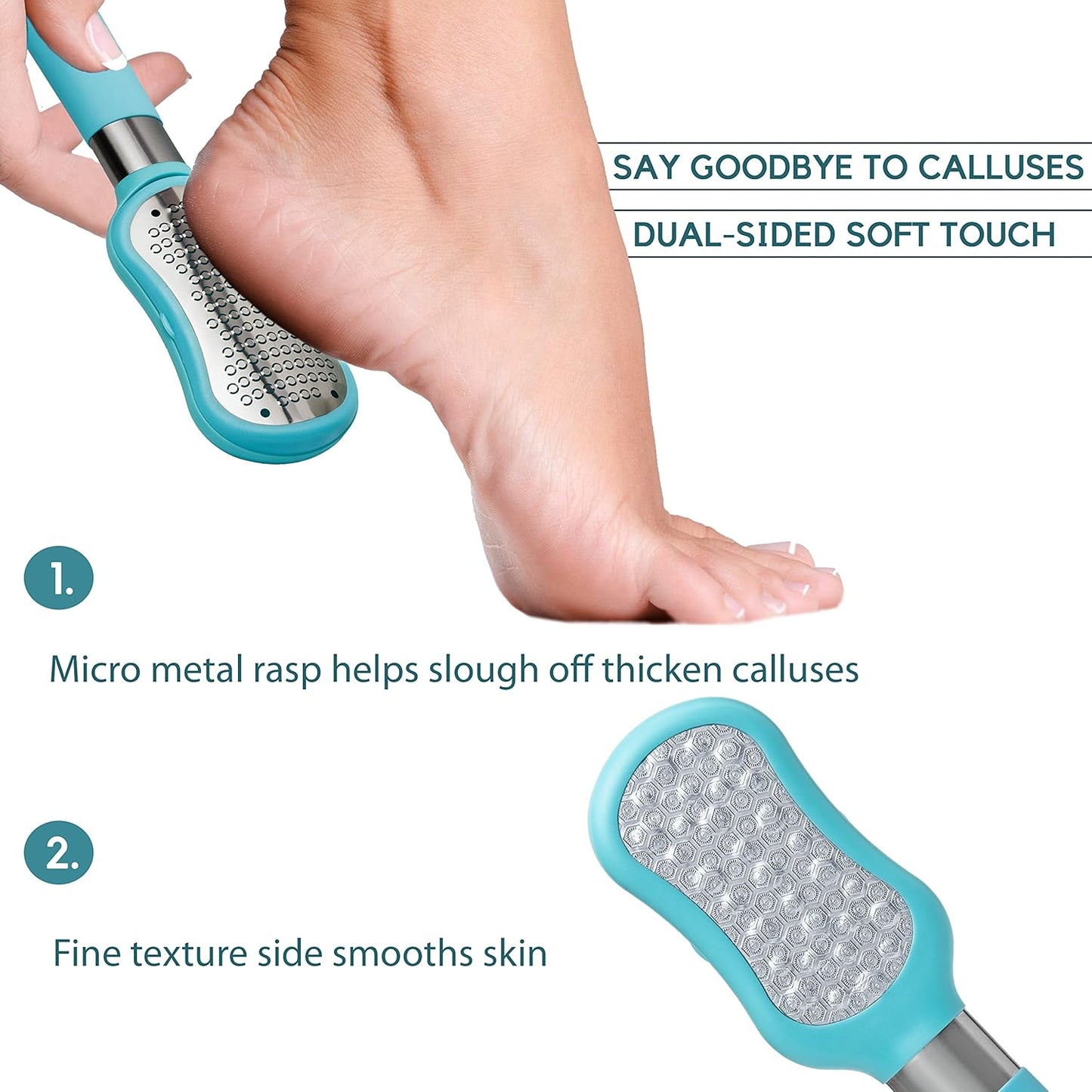 Premium Foot File – 2-in-1 Callus Remover for Feet with Dead Skin Storage – for Dry, Cracked Heels, Hard Skin – High-Grade Stainless Steel Foot Scraper - 1 Count