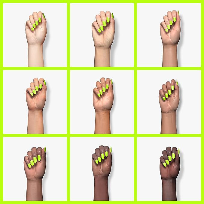 Beetles Neon Yellow Gel Nail Polish, Bright Yellow Lala Lime Color Neon Gel Polish Halloween Soak Off Uv Led Nail Lamp Gifts for Women -Size: 15 ml/Each