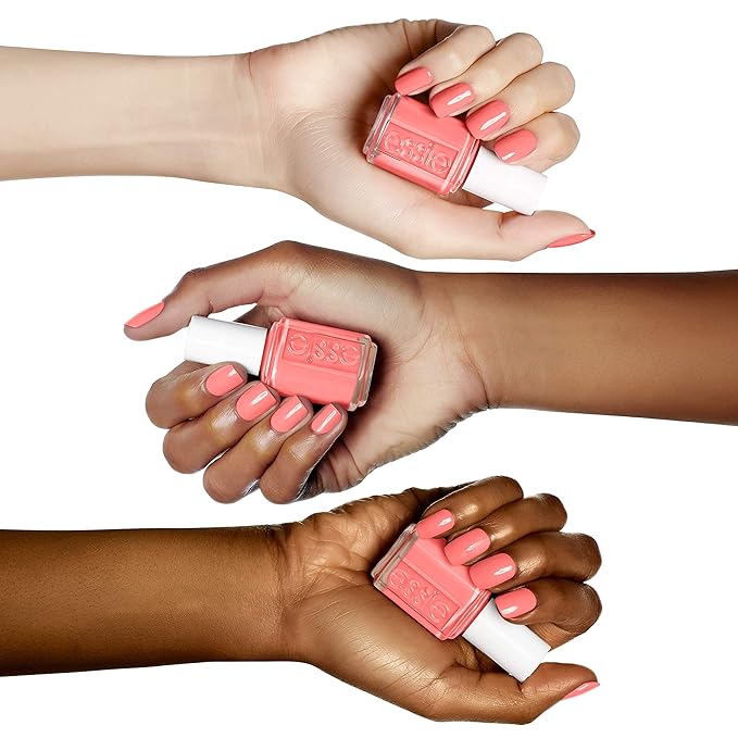 essie Salon-Quality Nail Polish, 8-Free Vegan, Peachy Coral, Peach Side Babe, 0.46 fl oz (Pack of 2)