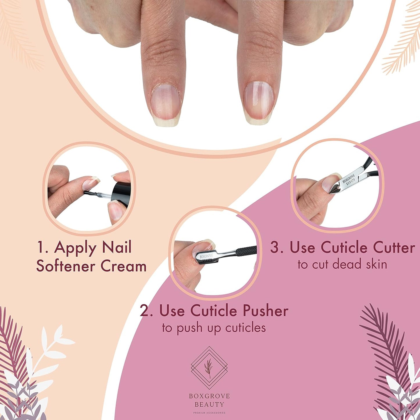 Professional Cuticle Cutter & Pusher Trimmer Manicure Tools with Double Spring– Perfect Nail Care Tool for Manicure & Pedicure Beauty at Home/Spa/Saloon