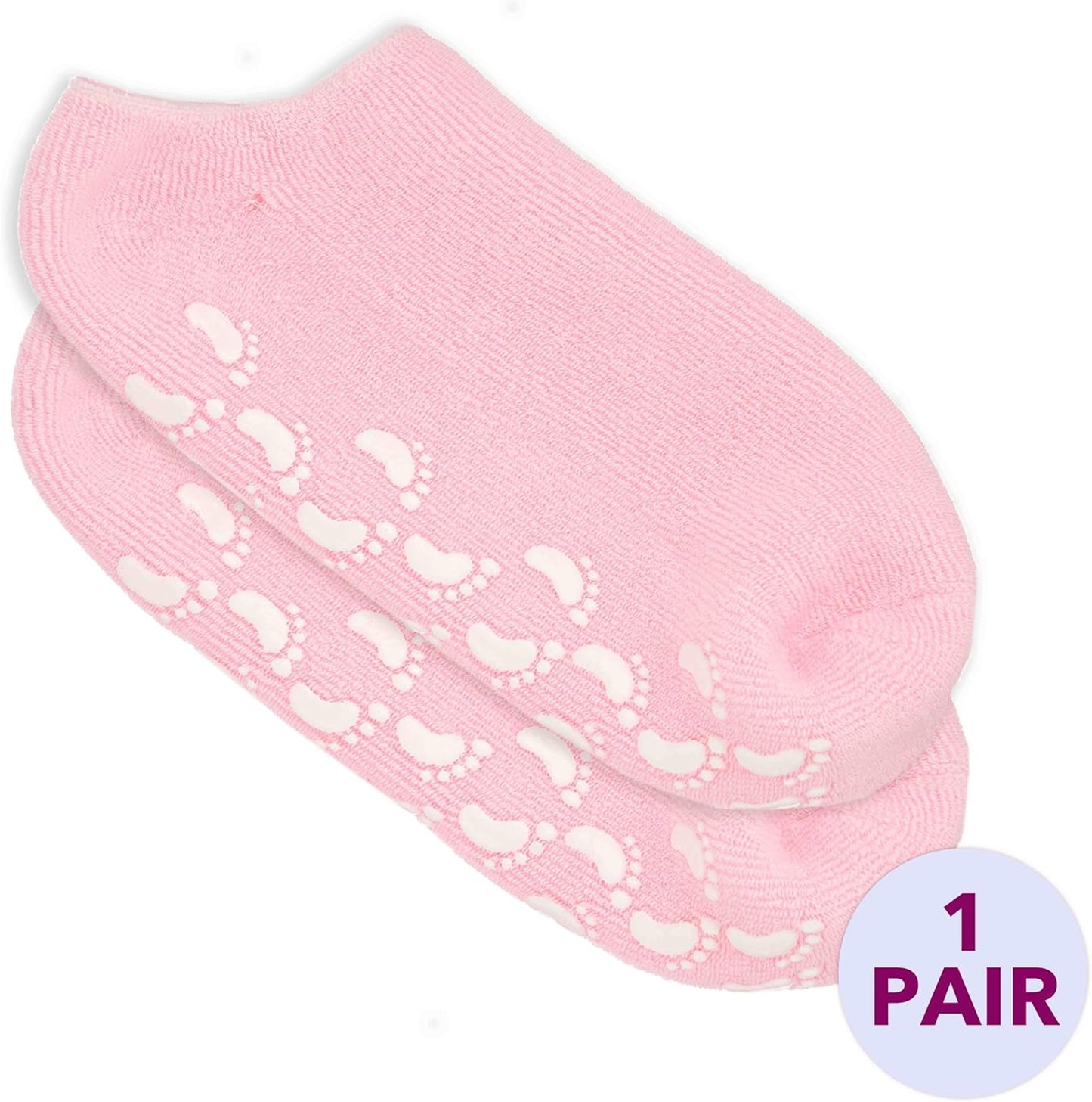 Gel Spa Moisturizing Socks - 1 Pair Spa Socks Infused with Essential Oils to Soften Skin & Lock in Moisture | Non-Slip Grip Gel Socks for Dry, Cracked Feet