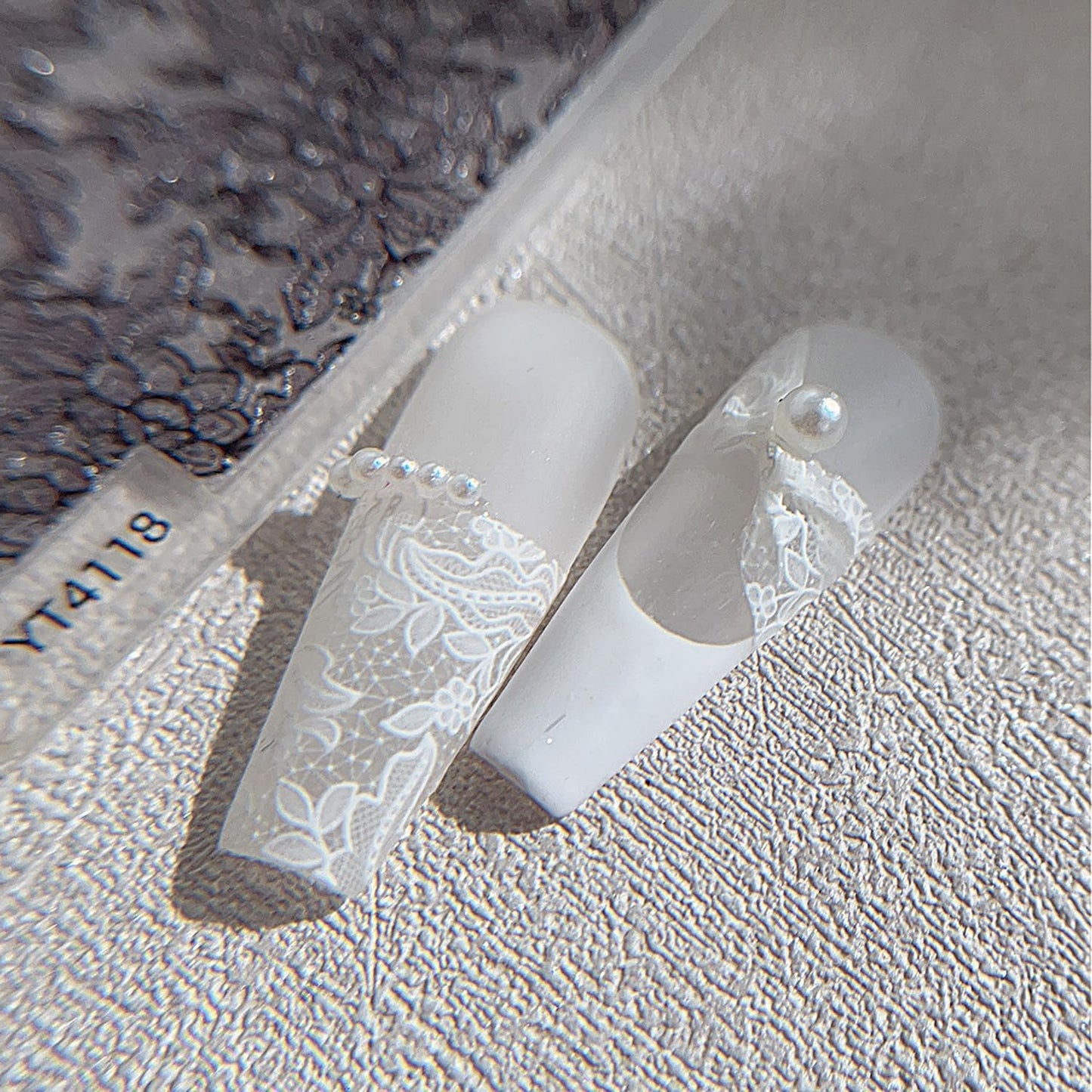1 Sheets Embossed Lace Nail Decals for Nail Art Black White Flower Nail Stickers 5d Self-Adhesive Lace Flowers Nail Decals Fall Winter Nail Decoration for Women Nails Designs Accessories