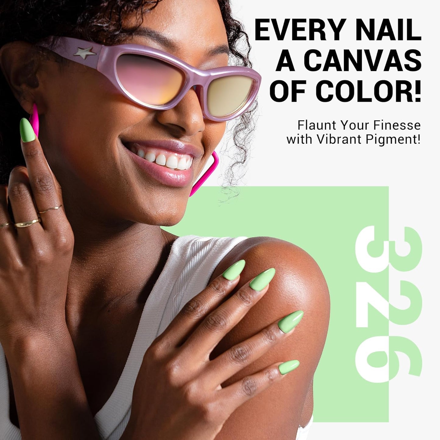 MelodySusie Thick Light Green Gel Nail Polish,0.5 Fl Oz Pastel Soak Off UV LED Funny Bunny Green Gel Polish Gift for Women Nail Art Manicure Salon DIY Nail Design Decoration at Home-326