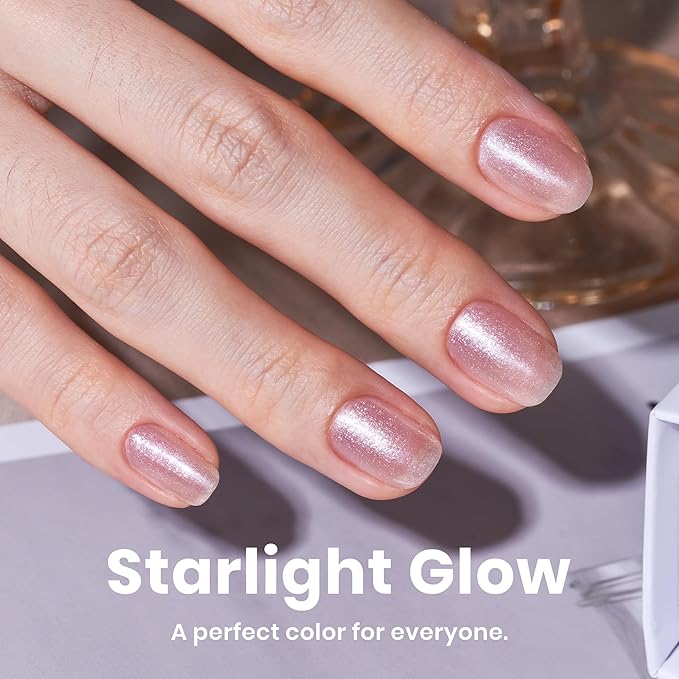 Beetles Pearl Nail Polish - Natural Nail Polish Illuminating Nail Concealer Fast Dry Quick Nail Strengthener and Growth Treatment for Thin and Damaged Nails,0.51 FL OZ