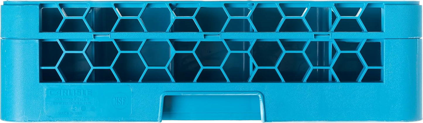 Carlisle FoodService Products Opticlean 25-Compartment Glass Rack with 1 Extender, Blue , 5.56"
