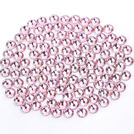 Novani Crystal Rhinestones, Flatback Loose Gemstones 1440pcs Glass Rhinestones for Clothes Shoes Crafts Makeup Nail Art and DIY Decorations(SS8, Pink)