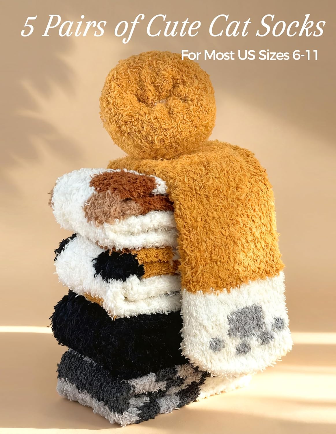 TEHOOK Warm & Cozy Gifts for Women, Stocking Stuufers, Fluffy Fuzzy Plush Sleeping Slipper Socks - Soft Warm Fabric