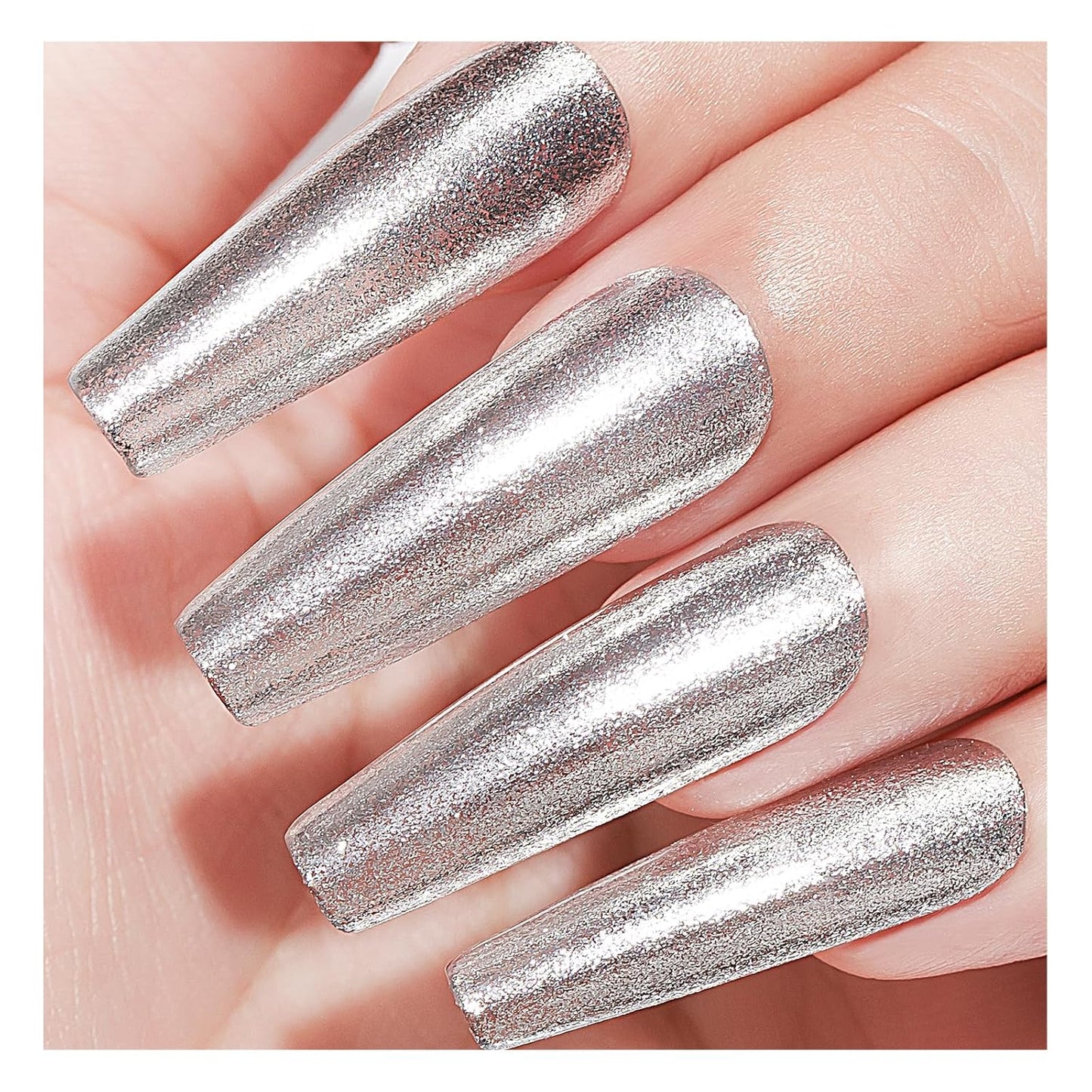 Silver Glitter Nail Polish Quick Dry 12ML, Sparkly Shimmer Shine nail polish Holographic Shimmery Nail Lacquer Varnish Nail Polish Natural Nail Art for Beginner-1PC