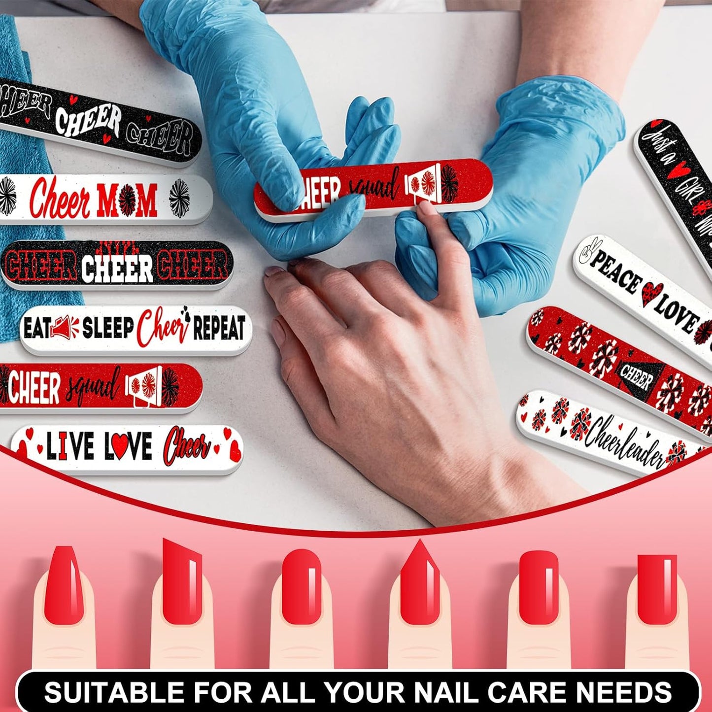 50 Pack Cheerleader Gifts Bulk for Team Funny Cheerleaders Nail Files Party Favors Cheer Gifts Cheerleading Favors for Women Girls Teammates