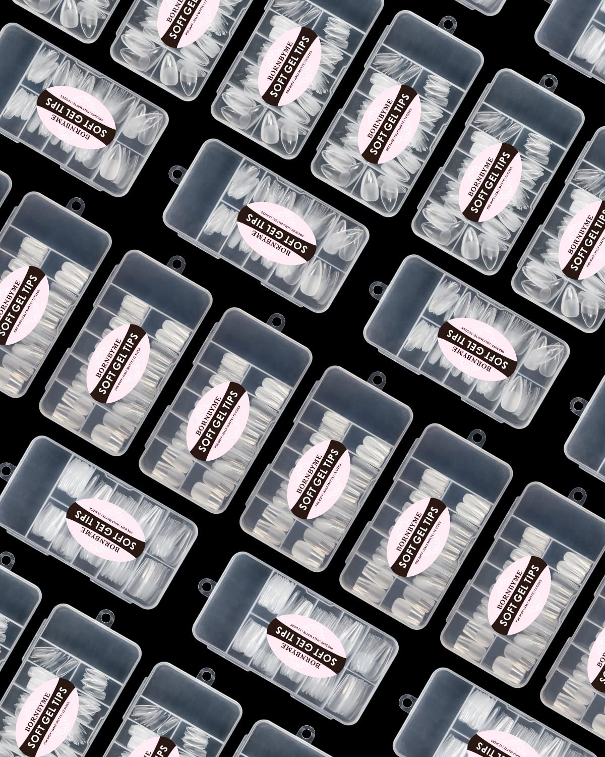 XXL Square Nail Tips, BORNBYME 240 PCS Gel Tips Stright Nails Full Cover Clear False Nail Tips