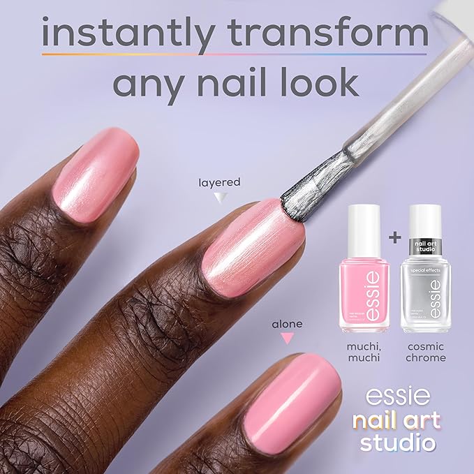 essie Nail Art Studio Special Effects Chrome Polish, Vegan, Silver Nail Polish, Cosmic Chrome, 0.46 Fl Oz