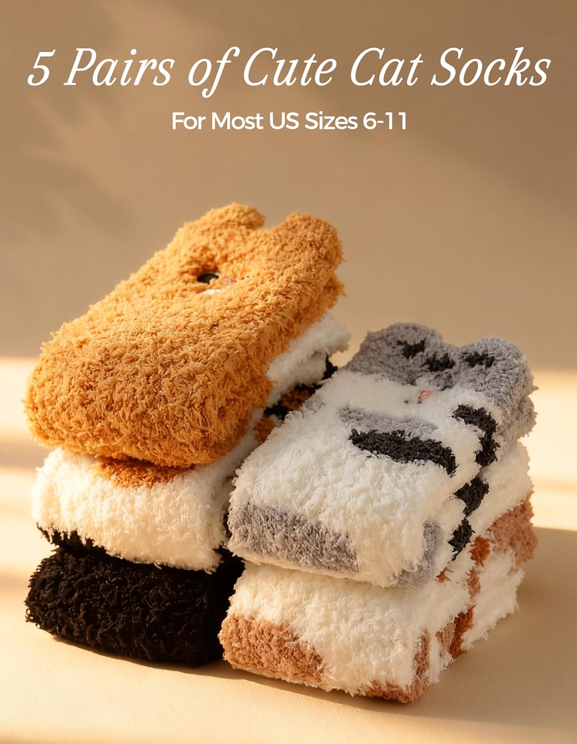 TEHOOK Warm & Cozy Gifts for Women, Stocking Stuufers, Fluffy Fuzzy Plush Sleeping Slipper Socks - Soft Warm Fabric