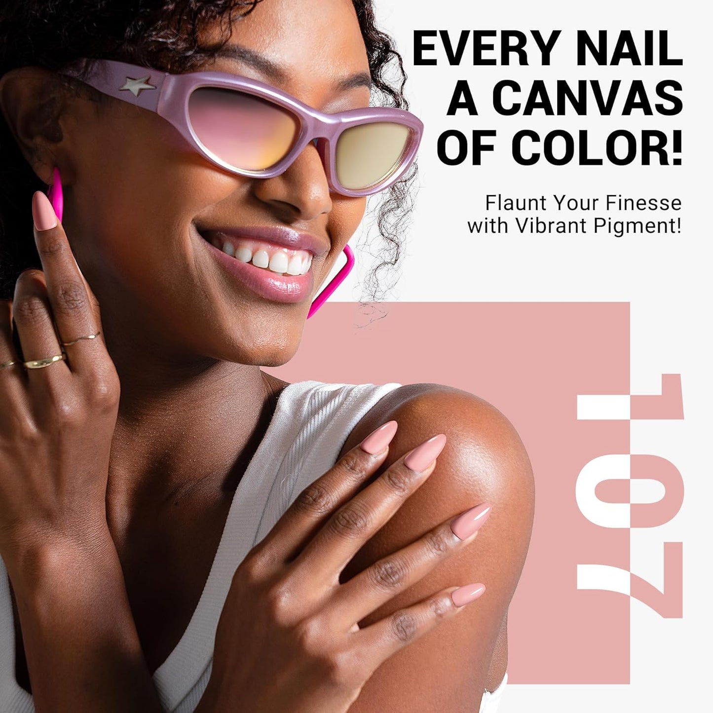 MelodySusie Thick Pink Gel Nail Polish,0.5fl oz Baby Pink Nails Soak Off UV LED Light Nude Pink Gel Polish Christmas Gift for Women Nail Art Manicure Salon DIY Nail Design Decoration at Home-107
