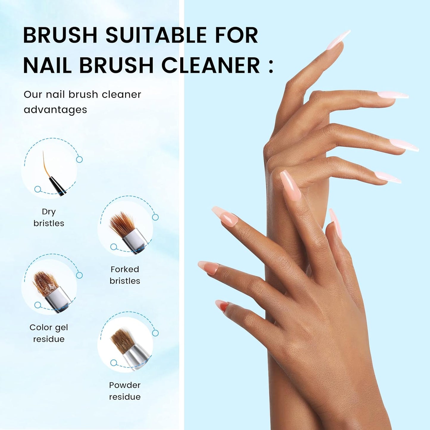 Nail Brush Cleaner 120ml Acrylic Brush Cleaner Efficient Nail Cleaner for Acrylic Nails Professional Brush Cleaner for acrylic Clean and Maintain Your Nail Brushes with Cleaning Solution