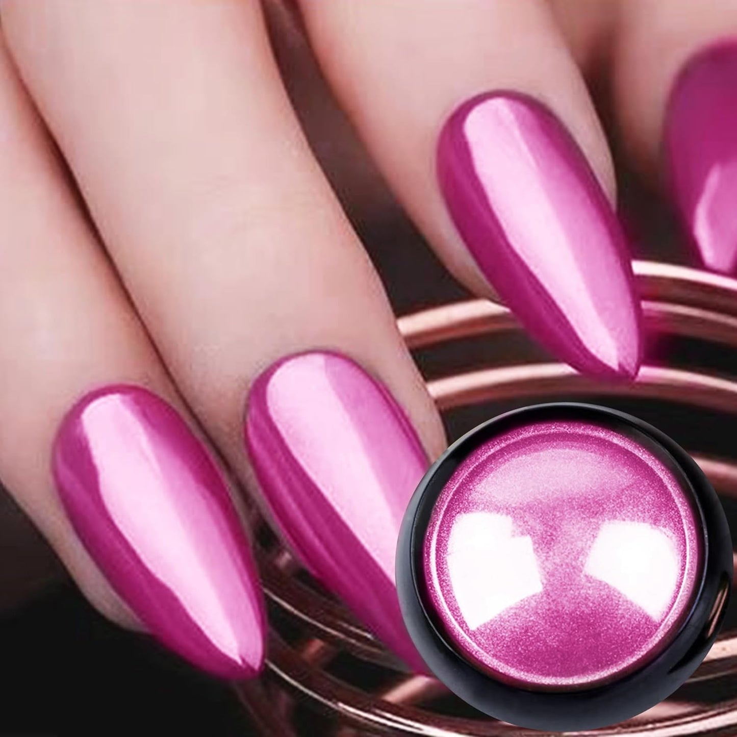 Chrome Nails Powder,6Colors Aurora Nail Powder Mirror Luster Charm Effect Chrome Nail Powder Kit,fairy chrome powder nails,chrome powder for gel nails,Chrome Powder for Acrylic Nails