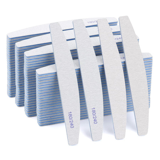 100 Pieces 180/240 Grit Nail Files for Natural Nails, Nail Buffers Double Sided Emery Boards