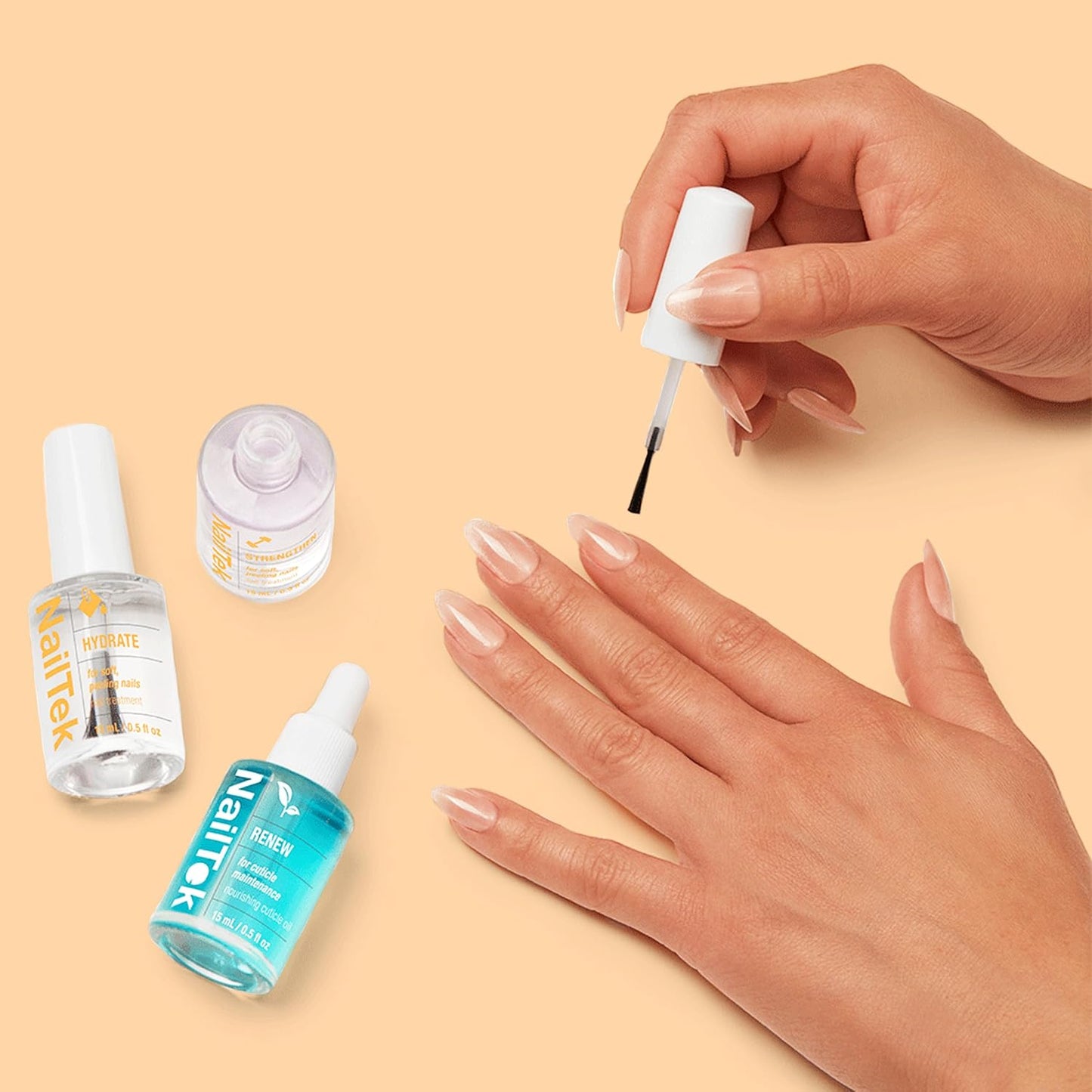 Nail Tek Recovery Kit – Nail Repair for Damaged Nails, Hydrate, Renew, & Strengthen Nails Treatment, Made in USA, 0.5 fl oz each