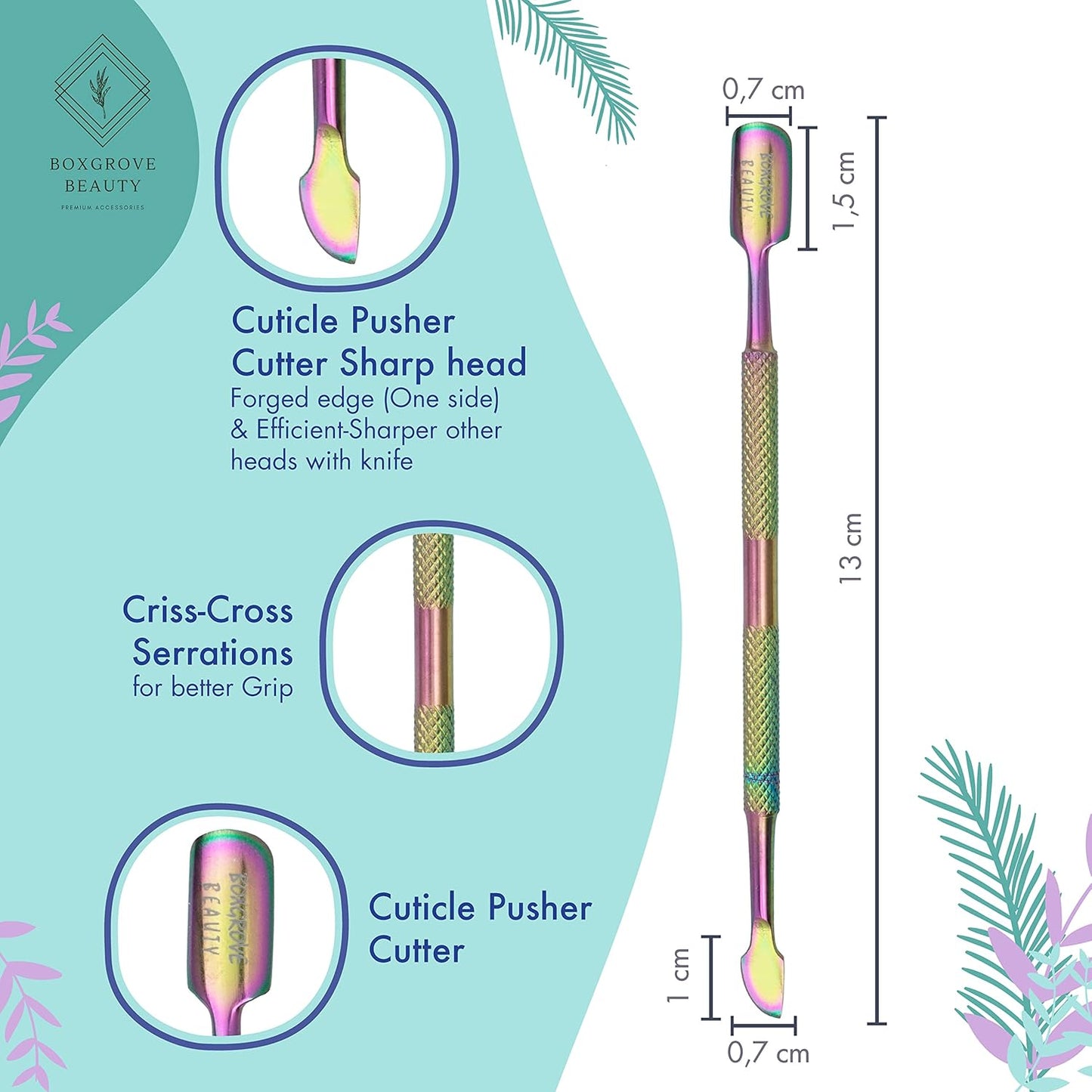 Professional Cuticle Cutter & Pusher Trimmer Manicure Tools with Double Spring– Perfect Nail Care Tool for Manicure & Pedicure Beauty at Home/Spa/Saloon