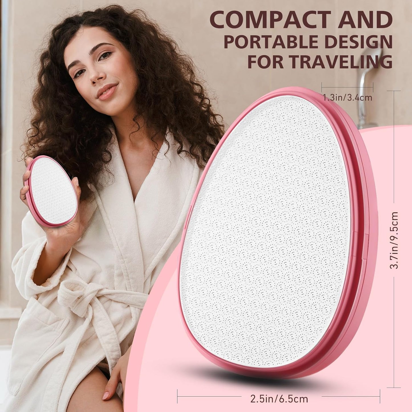 BALUCA Glass Foot File Callus Remover for Feet - Nano Glass Foot Scraper Scrubber Dead Skin Removal for Cracked Heels,Professional Pedicure Tool for Home, Salon, and Travel (Pink)
