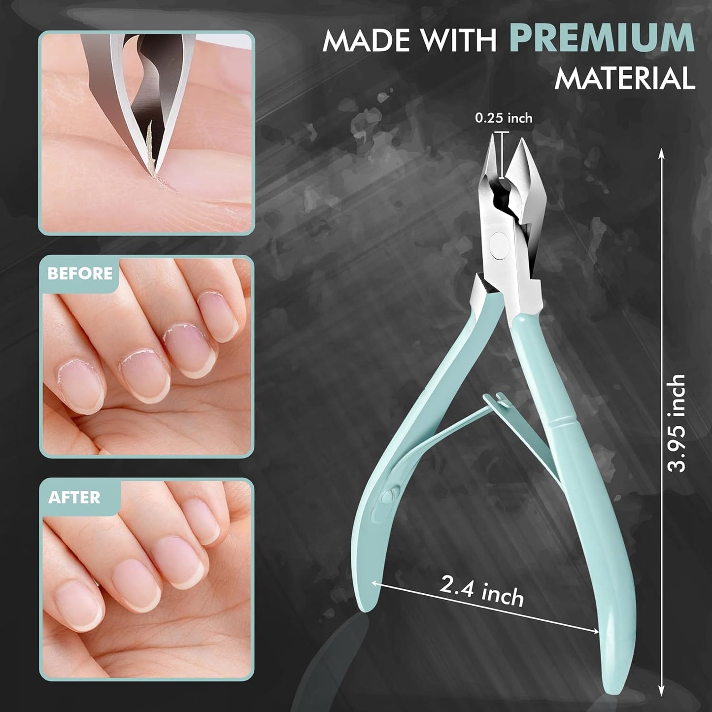 Professional Cuticle Cutter & Pusher Trimmer Manicure Tools with Double Spring– Perfect Nail Care Tool for Manicure & Pedicure Beauty at Home/Spa/Saloon