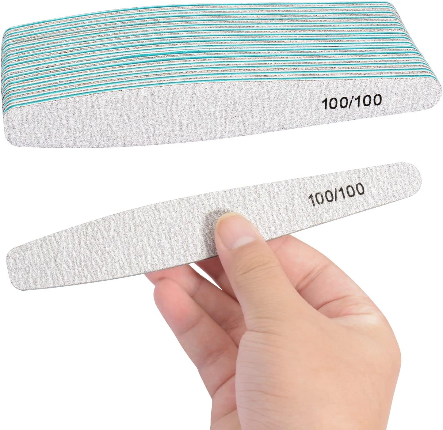 Diesisa 15pcs 100/100 Grit Nail Files for Acrylic Natural Nails, Double Sided Coarse Emery Boards for Natural Nails Manicure Nail Supplies for Home & Salon (limas para manicura)