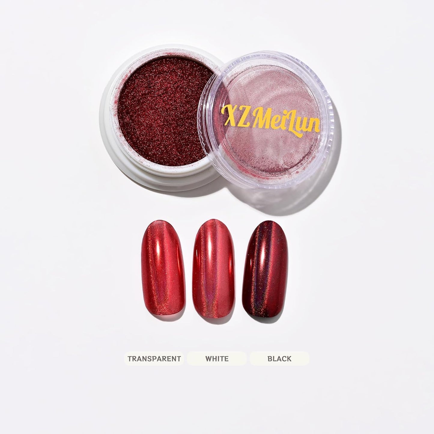 Chameleon Red Magic Mirror Chrome Nail Powder, Big-Capacity 1.5g Metallic Dust Holographic Effect Powder Pigment Glitter Manicure Kit, Nail Art, Can Mixed with Builder Gel Nail Polish Use