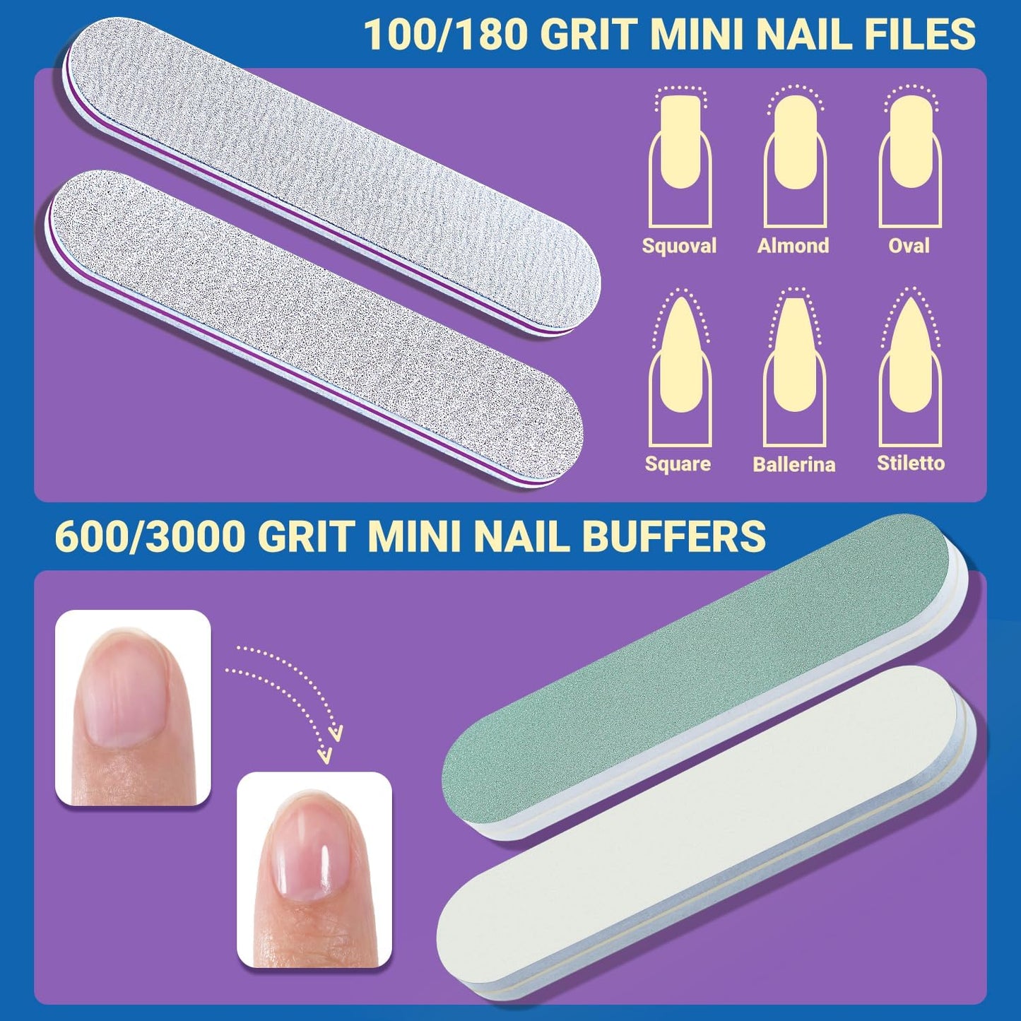 TsMADDTs 12PCS Nail Soaking Bowl Acetone Gel Polish Remover Kit with 2PCS Soak Off Bowls Manicure Bowls for Hands, Cuticle Remover Tools, Cuticle Oil, Files, Buffers, Brush, Dip Removal Kit