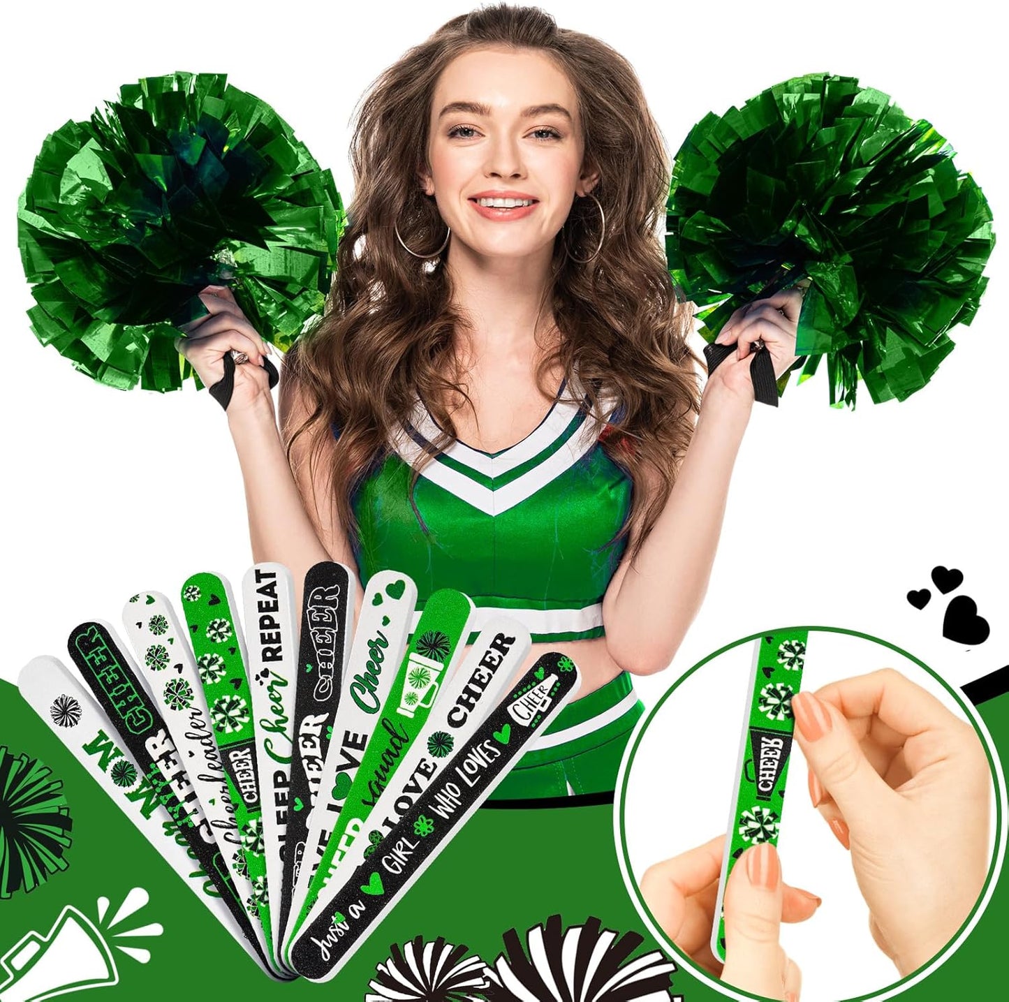 50 Pack Cheerleader Gifts Bulk for Team Funny Cheerleaders Nail Files Party Favors Cheer Gifts Cheerleading Favors for Women Girls Teammates