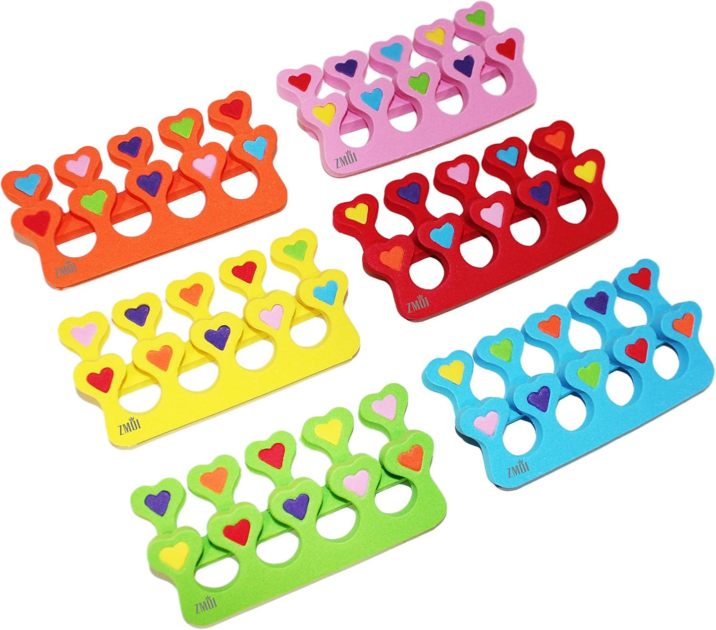Premium Colorful Heart Toe Separators - Cute Design for Kids - Super Soft, Durable 24 Pieces ZMOI