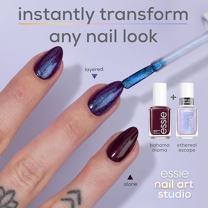 essie Nail Art Studio Special Effects Polish, Shimmer, Riviera Rush, Blue Nail Polish, Vegan, Bikini Snapped, 0.46 fl oz