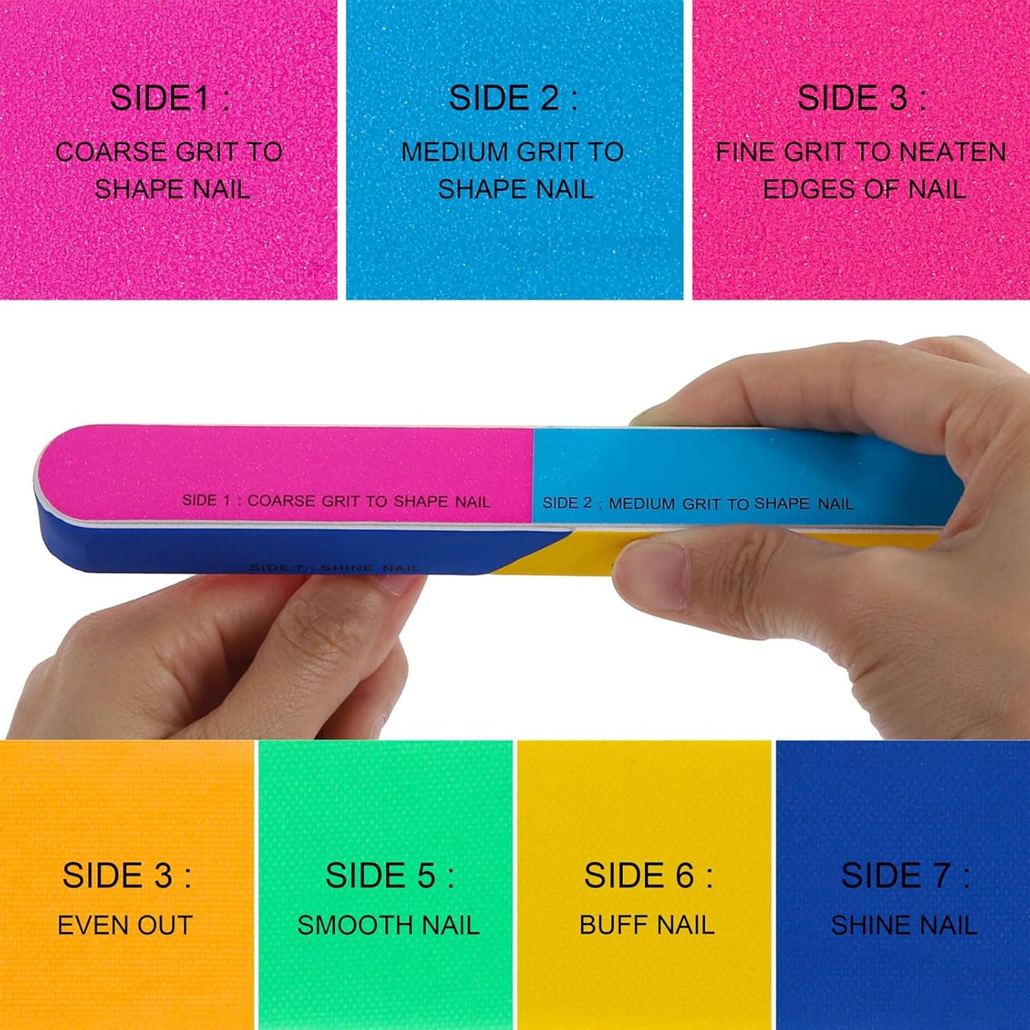 Nail Files and Buffers Set- 32Pcs Manicure Tools Emery Board for Nails, 100/180 Grit, Multiple Sides