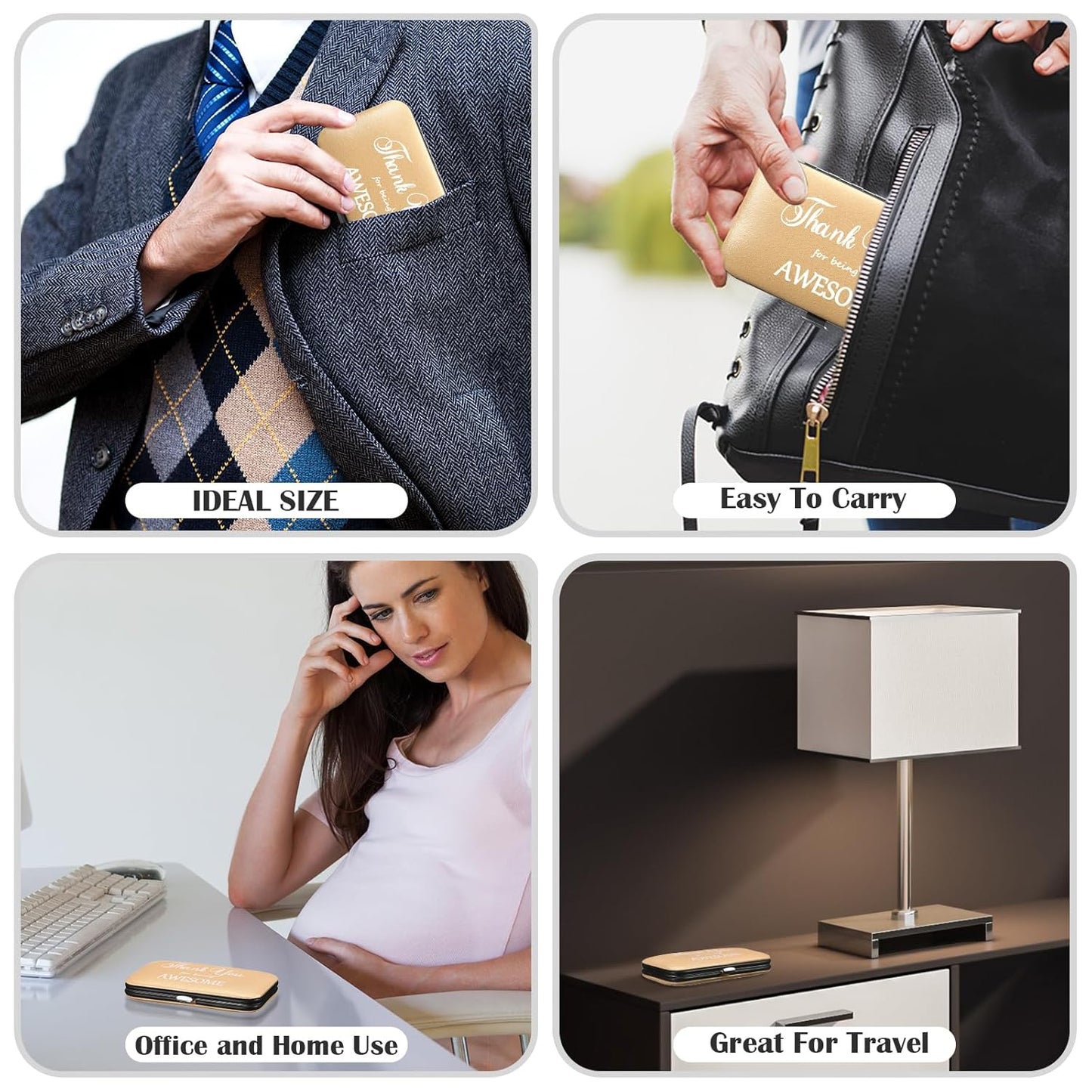 Therwen 24 Sets Manicure Set Nail Clippers 8 in 1 Stainless Steel Grooming Nail Kit Thank You Appreciation Gift Professional Pedicure Tool for Men Women Personal Care(Gold)