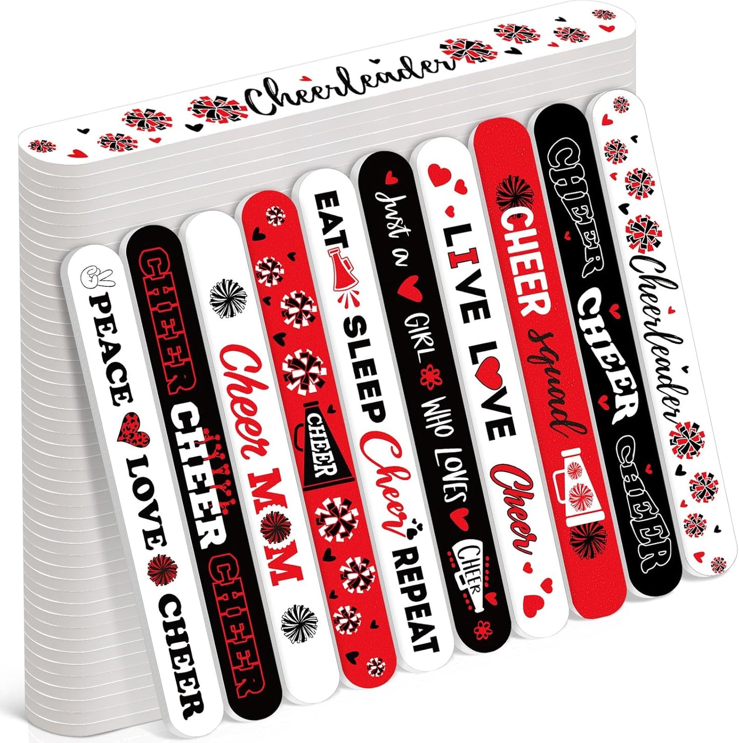 50 Pack Cheerleader Gifts Bulk for Team Funny Cheerleaders Nail Files Party Favors Cheer Gifts Cheerleading Favors for Women Girls Teammates