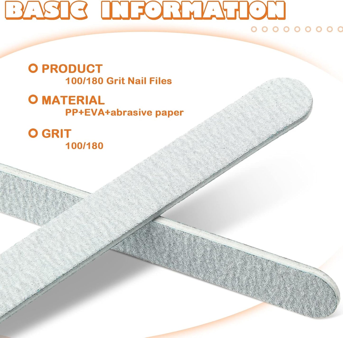100 Pcs Grit Nail Buffers Files 100/180 Emery Board Double Sided Manicure Pedicure Tool Nail Buffering Files Fingernail Files for Women Men Nails Home Salon Supplies
