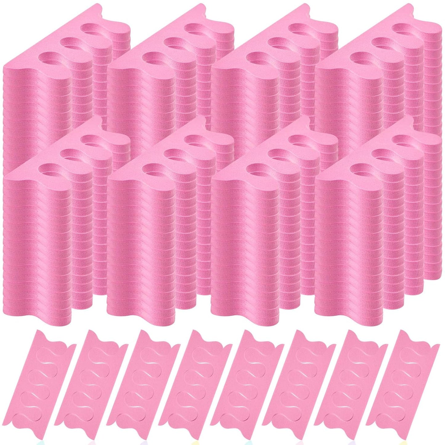 Mumufy 500 Pcs (250 Pairs) Sponge Toe Separators Pedicure Tool Kit Soft Toe Spacers for Pedicures Spreaders Finger Dividers for Women Men Feet Nail Manicure Toenails Art Painting Polish Spa(Pink)