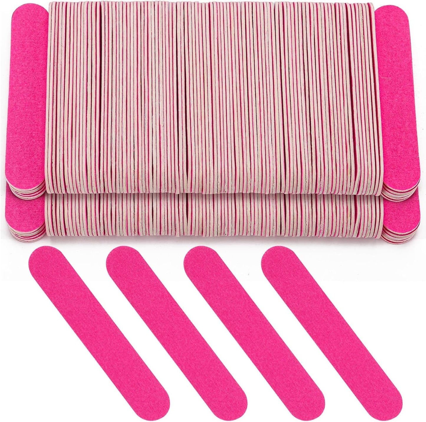 Tbestmax 400 Disposable Mini Nail File Bulk 3.4 inch Double Sided Emery Boards for Fingernail Tools 150 Grit Professional Nail Buffering Files