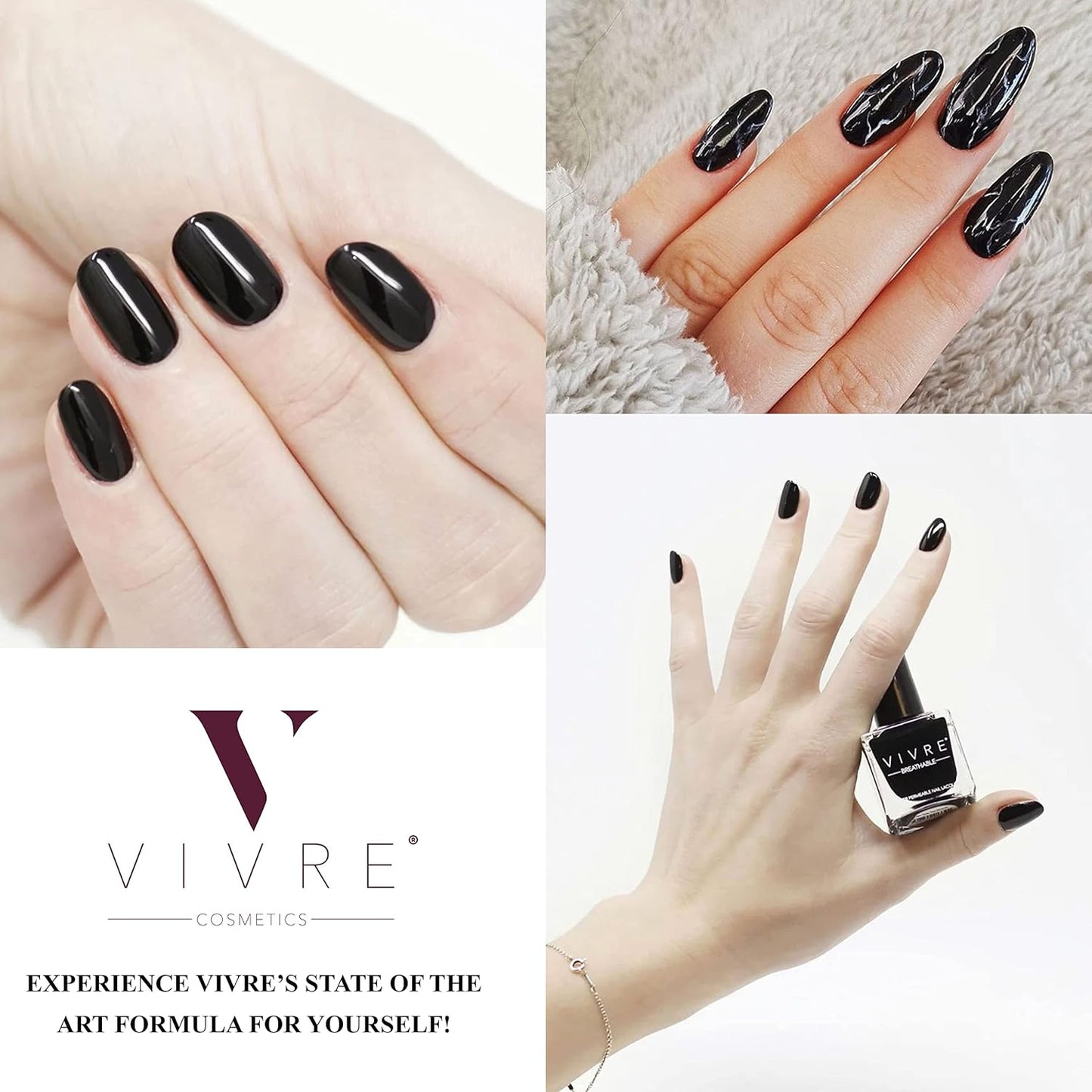 VIVRE Cosmetics Quick Dry Shiny Halal Nail Polish - Vegan, Non-Toxic, Long Lasting, Breathable & Water Permeable