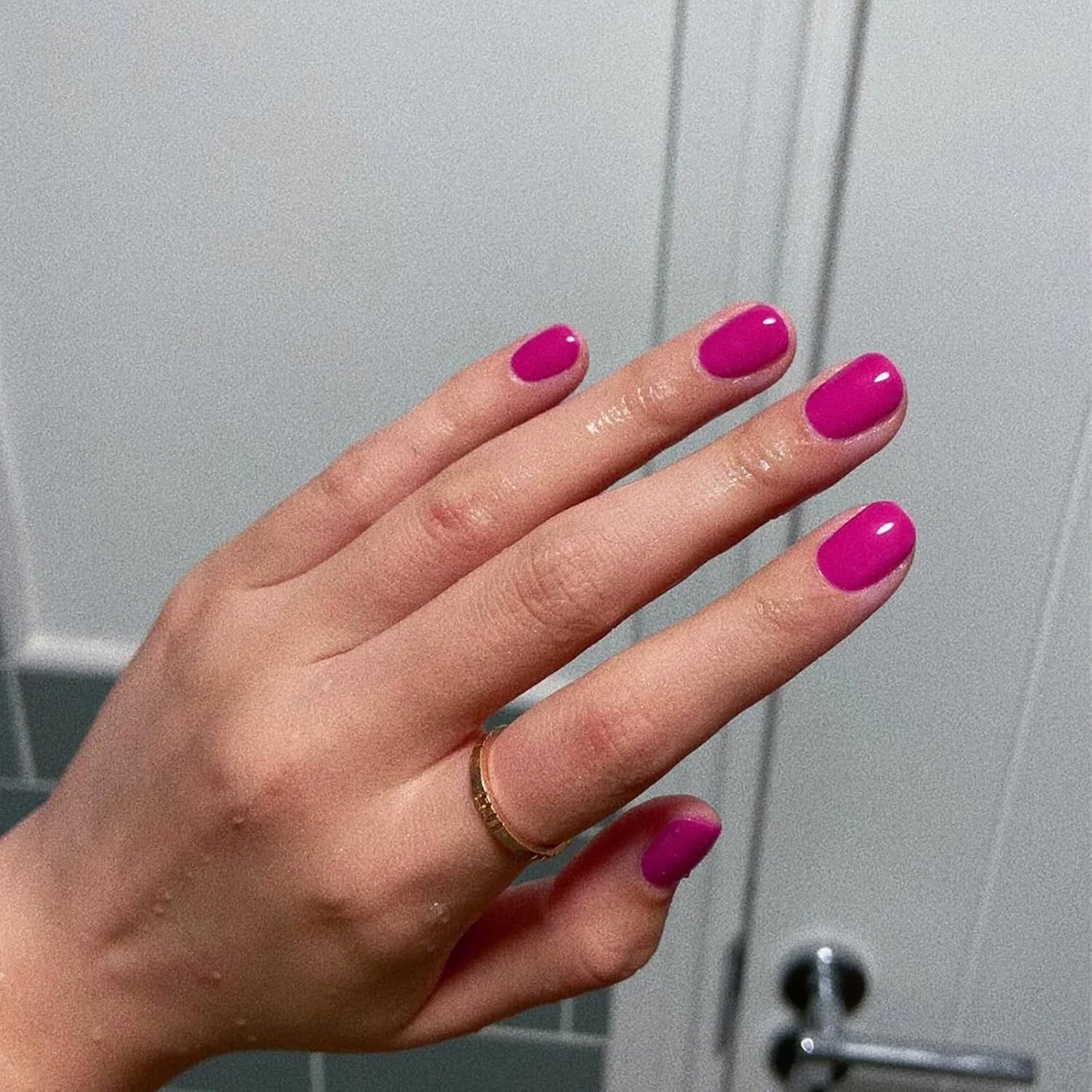 COSMOO Quick Dry Nail Polish, Vegan Chip-Resistant Long-Lasting Nail Lacquer for Nail Art Varnish, 0.34 fl oz (Hot Pink 1)