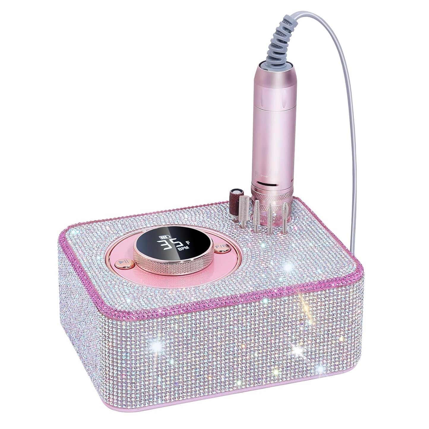 Electric Nail Drill 35000 RPM, Professional Rechargeable Nail File Kit, Nail Drill Machine, Acrylic Nail Kit for Any Manicure, Pedicure, Ideal Nail Art Tools, Designed for Salon, Home
