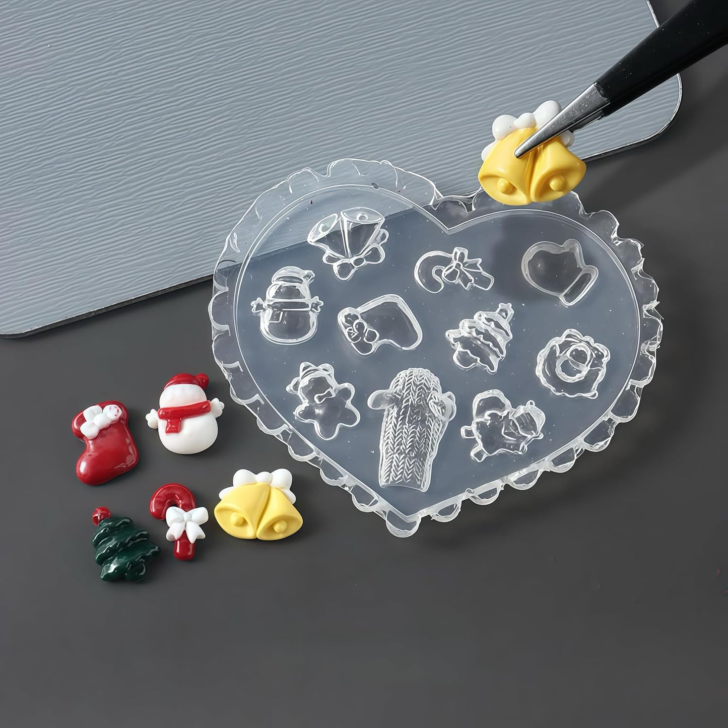 4 Pcs Christmas Silicone Nail Art Molds for Women Resin Nail Design