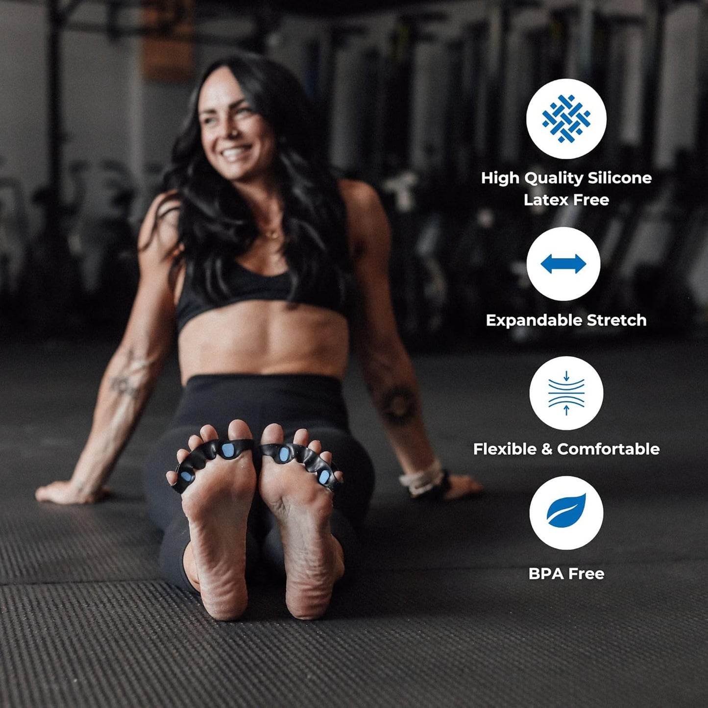 The Toe Spacer FLEX | Recovery from the Ground Up, Correct Bunions, Plantar Fasciitis, & Correct Toes | Adjustable Unisex Toe Spacer, perfect for first time users - Relieve Foot Pain and Tension